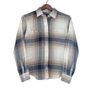 NWT Banana Republic Factory Plaid Button Down Sz XS